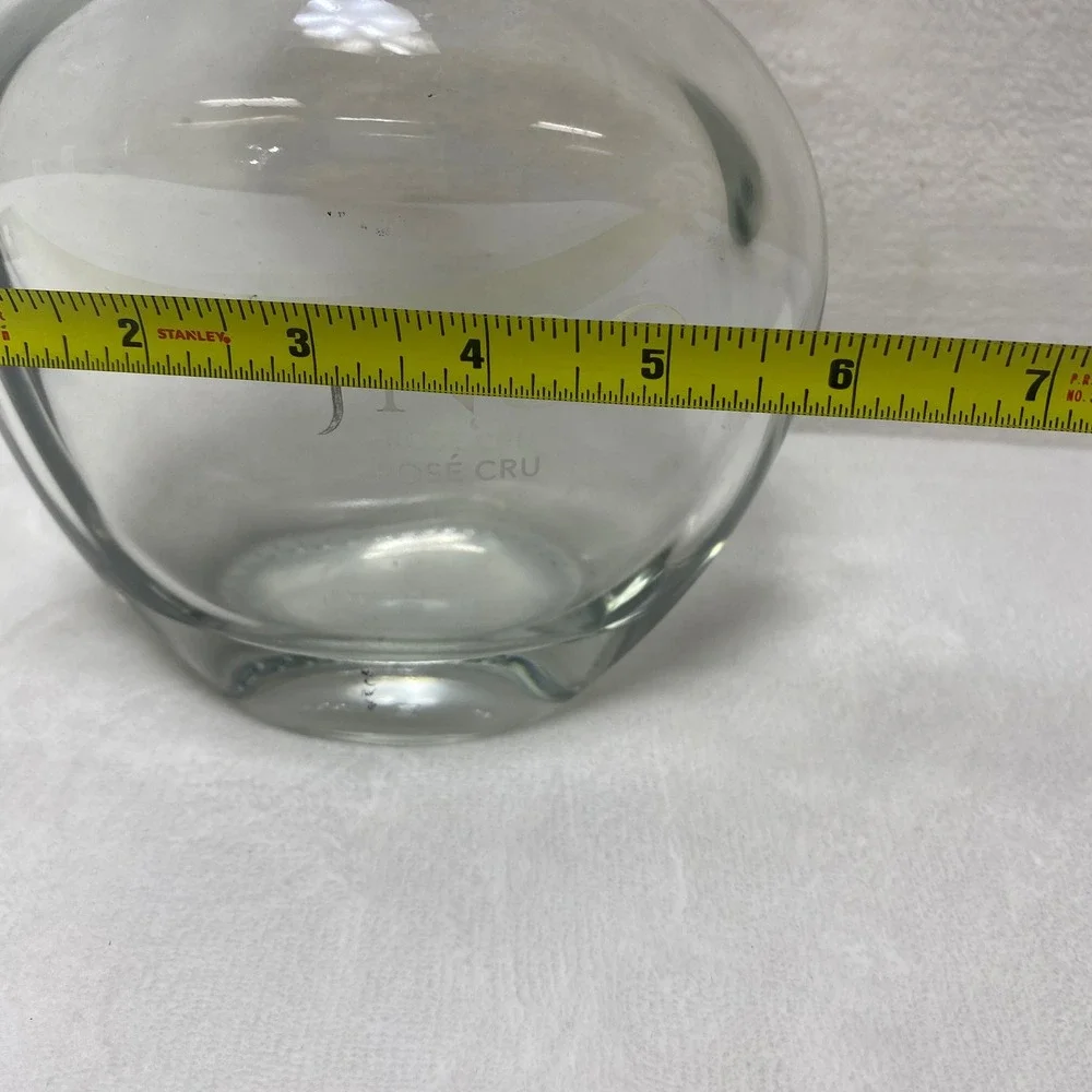 JNSQ Rose Cru‎ Clear Glass Decanter Bottle Round Base with Textured Stopper